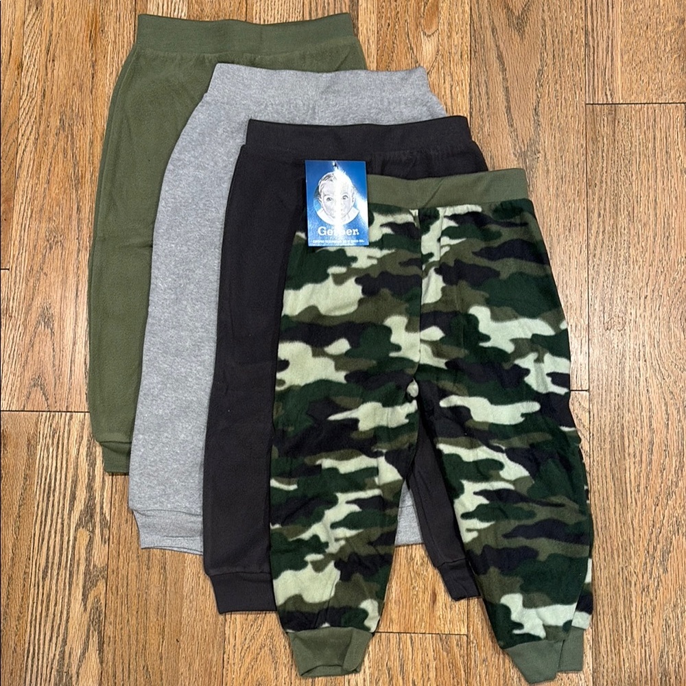 Gerber Kids Jogger Pants Set - Camo, Gray, Black, Green